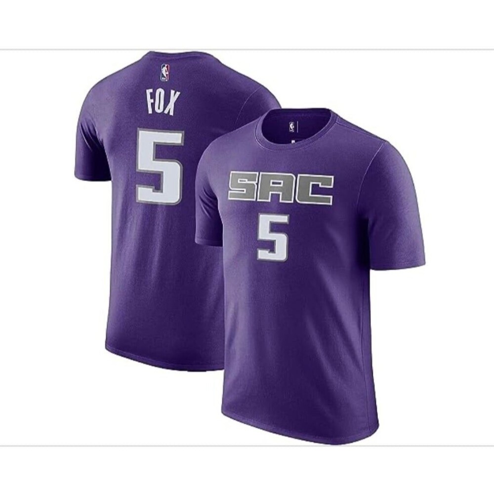 NBA De'Aaron Fox #5 Sacramento Jersey Size L 14/16 Purple New With Tags